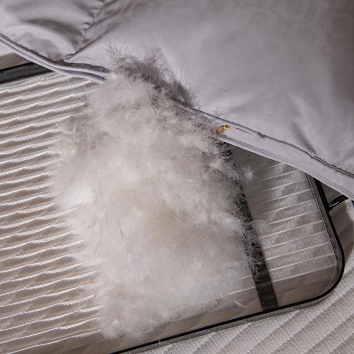 91家纺网 家纺一手货源 找家纺 绒研羽绒 2025新款95白鹅绒子母被子被芯 灰色