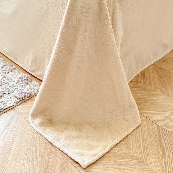 91家纺网 家纺一手货源 找家纺 梦舒羽 2025新款高克重小清新牛奶绒四件套冬季法莱绒珊瑚绒-刺绣小狗系列（风格一） 小比熊-奶白卡其咖