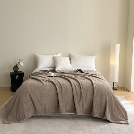 网客家纺 2024新款日系休闲保暖毯（外贸跨境专供） 可可蛋奶