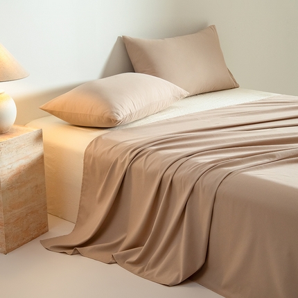 Mr.pig猪先生水洗棉 2024新款A类50全棉磨毛单品-单床单 奶茶香槟