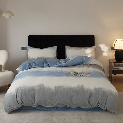 91家纺网 家纺一手货源 找家纺 （总）时光里 2024新款牛奶绒四件套--星河