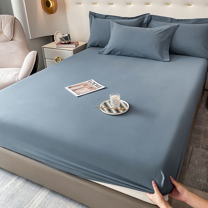 91家纺网 家纺一手货源 找家纺 （总）DC 2024新款全棉磨毛纯色拼色系列床笠