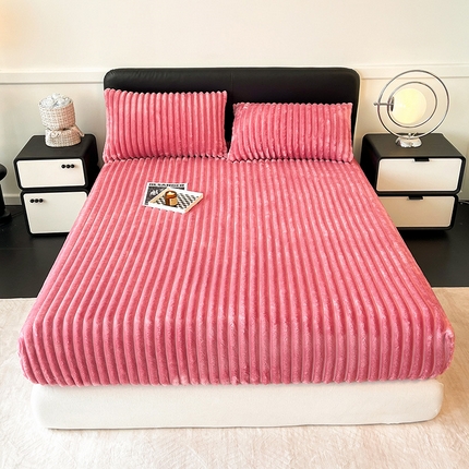 91家纺网 家纺一手货源 找家纺 （总）典冠 2024新款310g兔毛绒抽条床笠