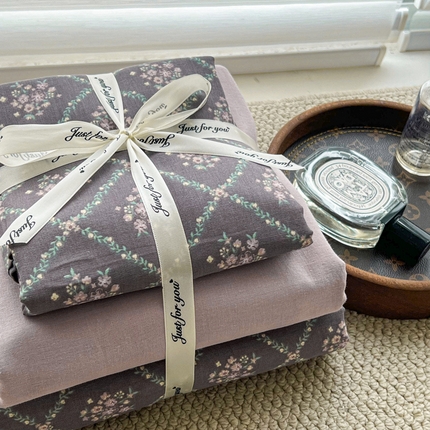 91家纺网 家纺一手货源 找家纺 （总）仟网汇 2024新款全棉双层纱四件套-叠拍图