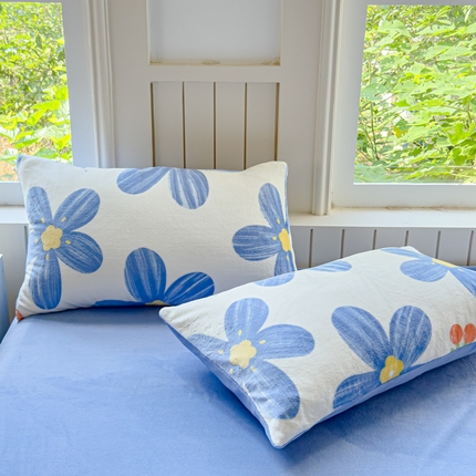 91家纺网 家纺一手货源 找家纺 （总）觅妮家纺 2025新款全消光200g高克重秋冬加厚小清新印花牛奶绒单枕套