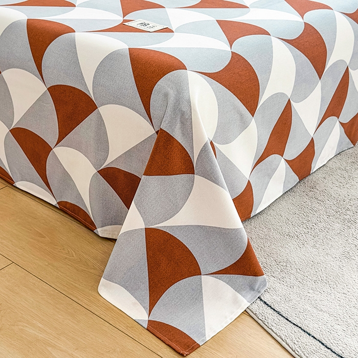 91家纺网 家纺一手货源 找家纺 丝芙妮家居（原乐视家纺） 2024新款全棉磨毛多规格AB版单品套件系列（第二波）--单床单及三件套 洛可-橙