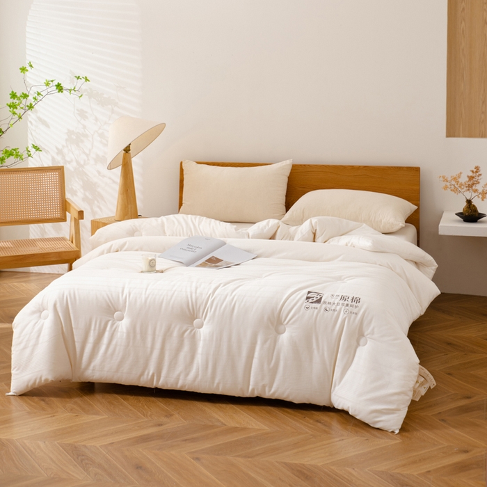 91家纺网 家纺一手货源 找家纺 （总）德芙家纺 2024新款A类原棉不染系列被子20%大豆纤维冬被春秋被被子被芯