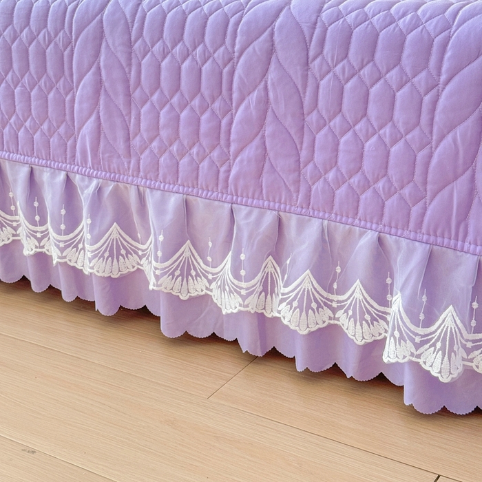 91家纺网 家纺一手货源 找家纺 金米诺 2024新款水洗磨毛床盖四件套 香芋紫