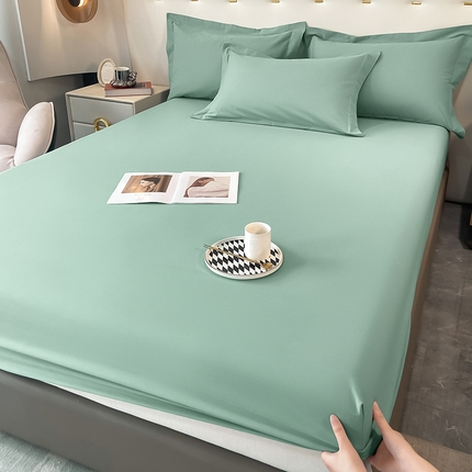 91家纺网 家纺一手货源 找家纺 （总）DC 2024新款全棉磨毛纯色拼色系列床笠