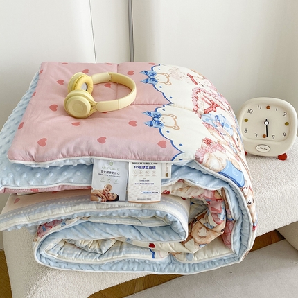 91家纺网 家纺一手货源 找家纺 青螺家纺 2025高密全棉嵌绳宝宝绒豆豆被春秋被冬被 一圈踩棉 四角不跑棉 直播 洛丽塔 开心派对