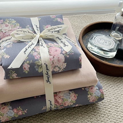 91家纺网 家纺一手货源 找家纺 （总）仟网汇 2024新款全棉双层纱四件套-叠拍图