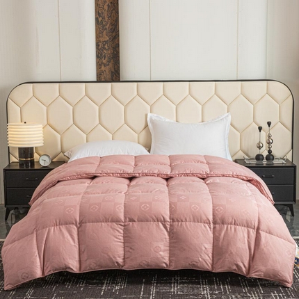 91家纺网 家纺一手货源 找家纺 （总）绒研羽绒 2025新款棉千鸟格提花白鹅绒被子被芯