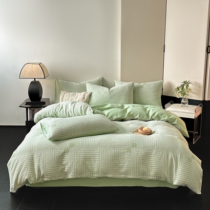 91家纺网 家纺一手货源 找家纺 （总）典曼家纺 2024秋冬新款A类三层纱加厚磨毛大提花四件套