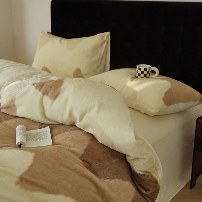 91家纺网 家纺一手货源 找家纺 时光里 2024新款牛奶绒四件套--梦境 梦境-咖