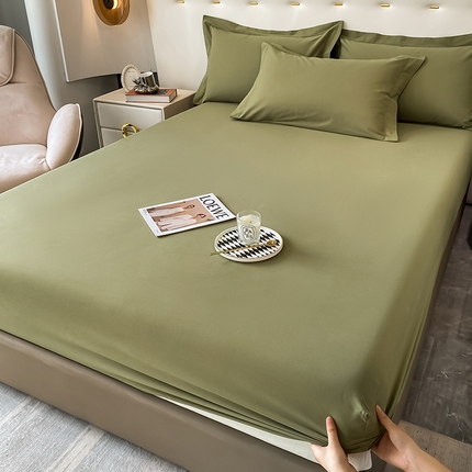 91家纺网 家纺一手货源 找家纺 （总）DC 2024新款全棉磨毛纯色拼色系列床笠