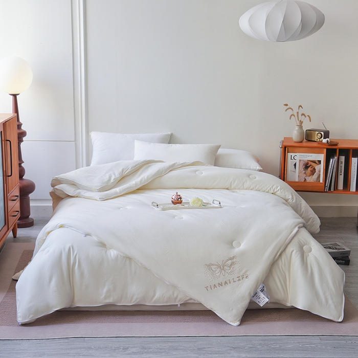 91家纺网 家纺一手货源 找家纺 （总）德芙家纺 2024新款德芙双胎被被拉链款暖绒提花二合一子母被被子被芯