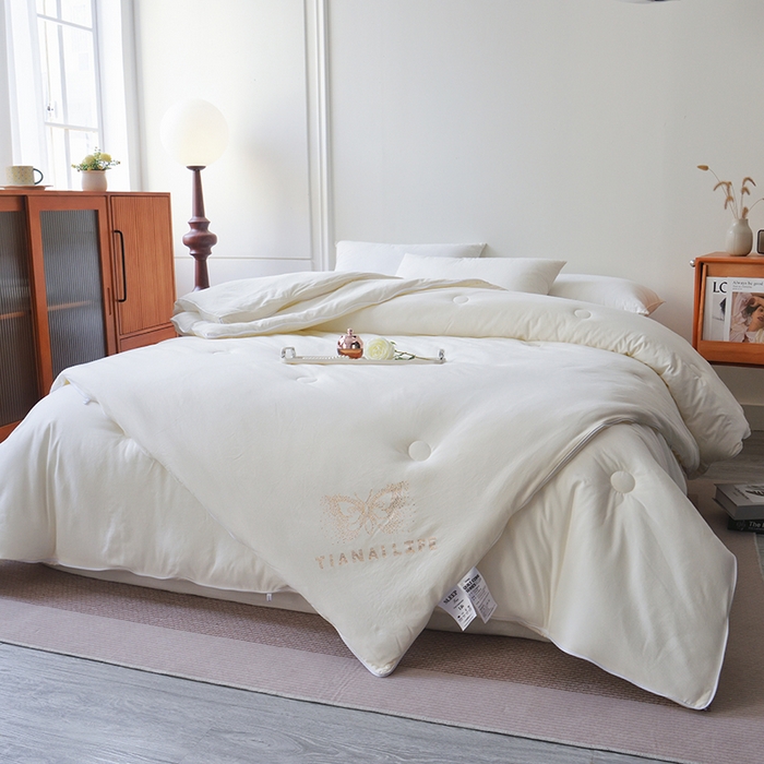 91家纺网 家纺一手货源 找家纺 （总）德芙家纺 2024新款德芙双胎被被拉链款暖绒提花二合一子母被被子被芯