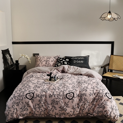 91家纺网 家纺一手货源 找家纺 （总）时光里 2024新款繁心牛奶绒四件套