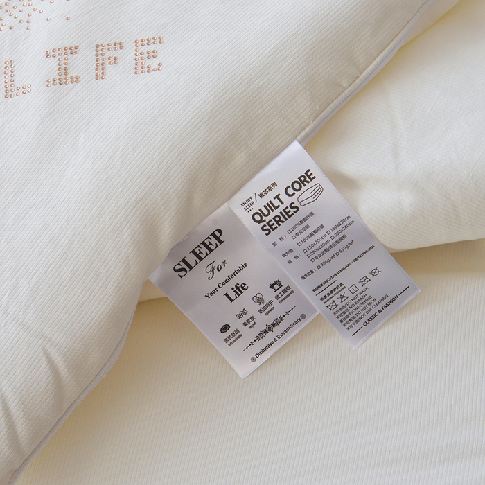 91家纺网 家纺一手货源 找家纺 德芙家纺 2024新款德芙双胎被被拉链款暖绒提花二合一子母被被子被芯 碱米白