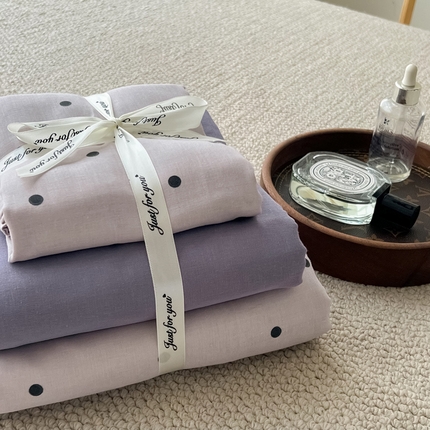 91家纺网 家纺一手货源 找家纺 （总）仟网汇 2024新款全棉双层纱四件套-叠拍图