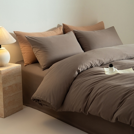 Mr.pig猪先生水洗棉 2024新款A类50全棉磨毛单品-单被套 沙尘灰