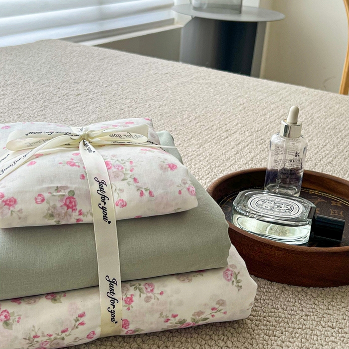 91家纺网 家纺一手货源 找家纺 仟网汇 2024新款全棉双层纱四件套-叠拍图 秀妍