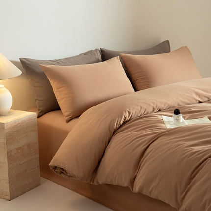 91家纺网 家纺一手货源 找家纺 Mr.pig猪先生水洗棉 2024新款A类50全棉磨毛单品-单被套 沙尘灰+奶茶香槟