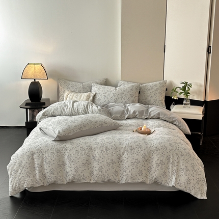 91家纺网 家纺一手货源 找家纺 （总）典曼家纺 2024秋冬新款A类三层纱加厚磨毛大提花四件套