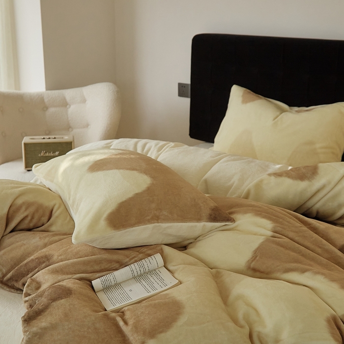 91家纺网 家纺一手货源 找家纺 时光里 2024新款牛奶绒四件套--梦境 梦境-咖