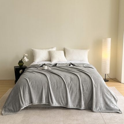 网客家纺 2024新款日系休闲保暖毯（外贸跨境专供） 月凝灰