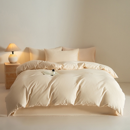 Mr.pig猪先生水洗棉 2024新款A类50全棉磨毛单品-四件套 透玉粉