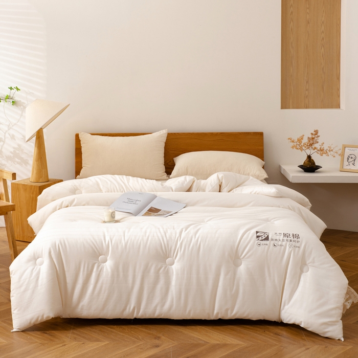 91家纺网 家纺一手货源 找家纺 （总）德芙家纺 2024新款A类原棉不染系列被子20%大豆纤维冬被春秋被被子被芯