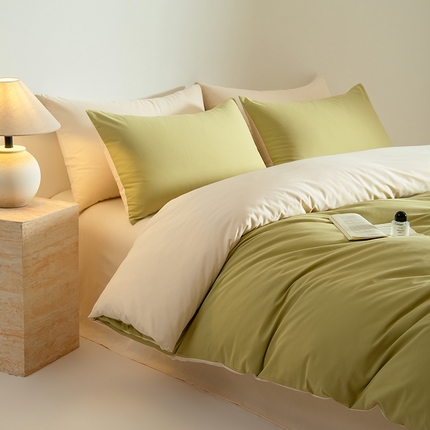 91家纺网 家纺一手货源 找家纺 Mr.pig猪先生水洗棉 2024新款A类50全棉磨毛单品-单被套 沙尘灰+奶茶香槟