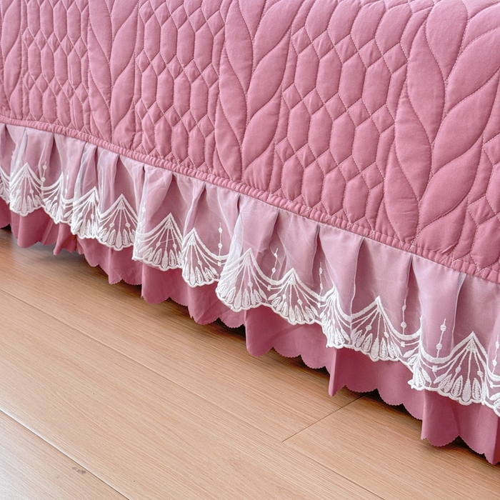 91家纺网 家纺一手货源 找家纺 金米诺 2024新款水洗磨毛床盖四件套 豆沙