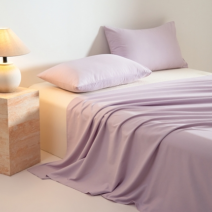 Mr.pig猪先生水洗棉 2024新款A类50全棉磨毛单品-单床单 郁金香紫