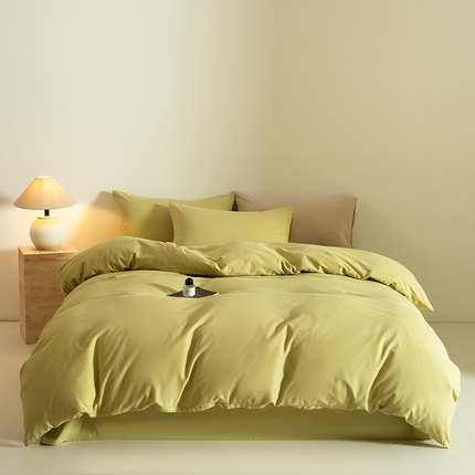 Mr.pig猪先生水洗棉 2024新款A类50全棉磨毛单品-四件套 莫兰绿