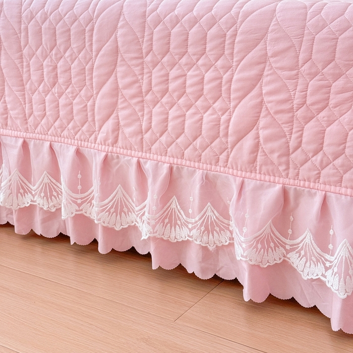 91家纺网 家纺一手货源 找家纺 金米诺 2024新款水洗磨毛床盖四件套 粉色