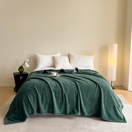 网客家纺 2024新款日系休闲保暖毯（外贸跨境专供） 格伦墨绿