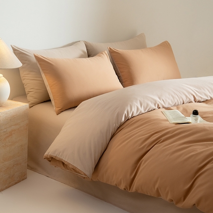 91家纺网 家纺一手货源 找家纺 Mr.pig猪先生水洗棉 2024新款A类50全棉磨毛单品-单被套 沙尘灰+奶茶香槟