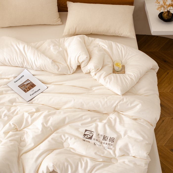 91家纺网 家纺一手货源 找家纺 （总）德芙家纺 2024新款A类原棉不染系列被子20%大豆纤维冬被春秋被被子被芯