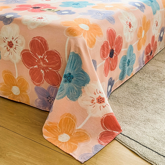 91家纺网 家纺一手货源 找家纺 丝芙妮家居（原乐视家纺） 2024新款全棉磨毛多规格AB版单品套件系列（第二波）--单床单及三件套 花晓