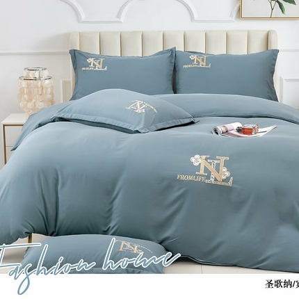 91家纺网 家纺一手货源 找家纺 （总）优纤家纺 2024新款亲肤舒适绣花四件套-圣歌纳