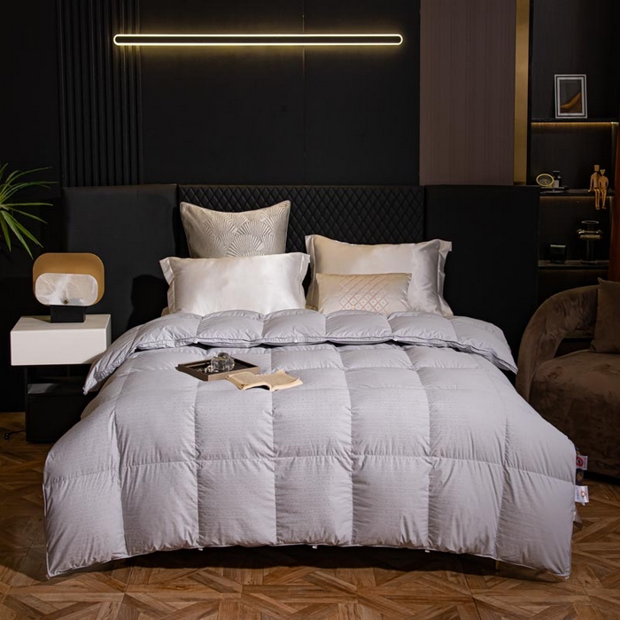 91家纺网 家纺一手货源 找家纺 绒研羽绒 2025新款95白鹅绒子母被子被芯 灰色