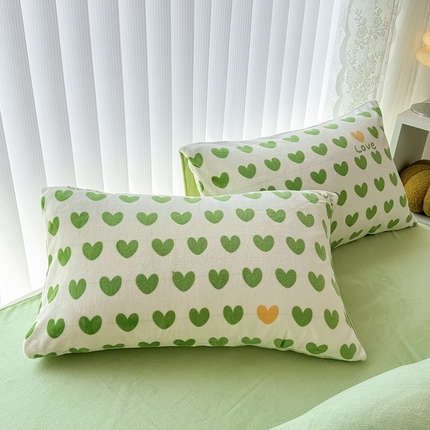 91家纺网 家纺一手货源 找家纺 （总）觅妮家纺 2025新款全消光200g高克重秋冬加厚小清新印花牛奶绒单枕套