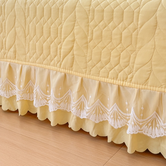 91家纺网 家纺一手货源 找家纺 金米诺 2024新款水洗磨毛床盖四件套 奶黄