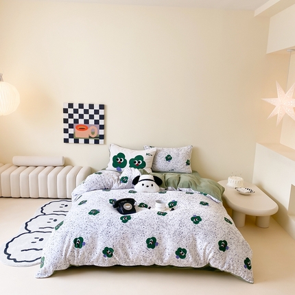 91家纺网 家纺一手货源 找家纺 （总）时光里 2024新款大眼树牛奶绒四件套