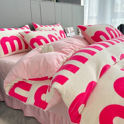 91家纺网 家纺一手货源 找家纺 （总）斯卡诺2025新款直播轻奢爆款小清新牛奶宝宝绒四件套