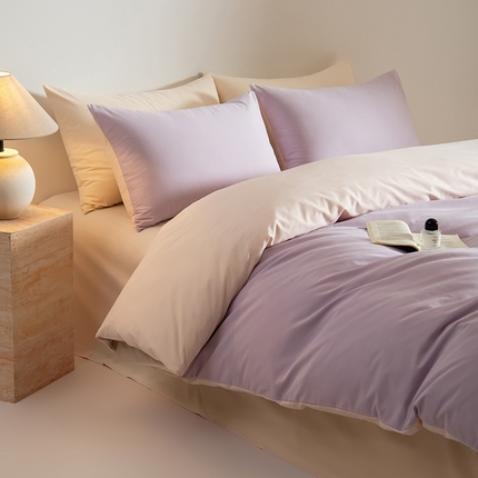 91家纺网 家纺一手货源 找家纺 Mr.pig猪先生水洗棉 2024新款A类50全棉磨毛单品-单被套 沙尘灰+奶茶香槟