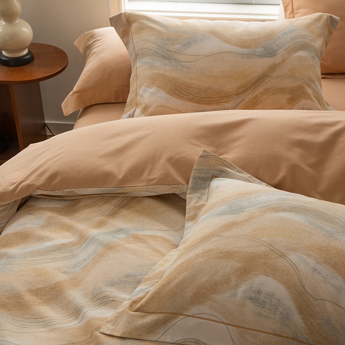 91家纺网 家纺一手货源 找家纺 左右家纺 2024秋冬新款全棉磨毛印花四件套 诺拉