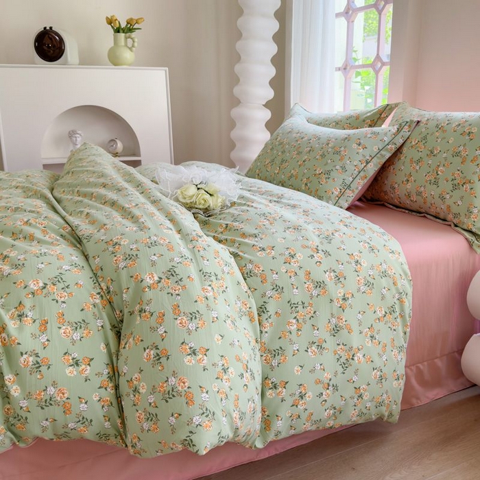 91家纺网 家纺一手货源 找家纺 禧多家纺 2024新款亲肤云锦棉四件套 初夏